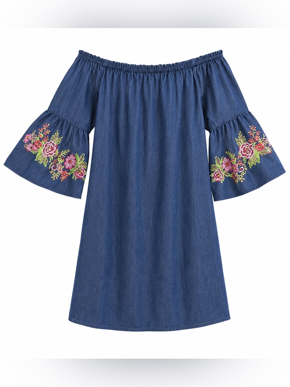 J Glee blue floral bell sleeve‎ dress